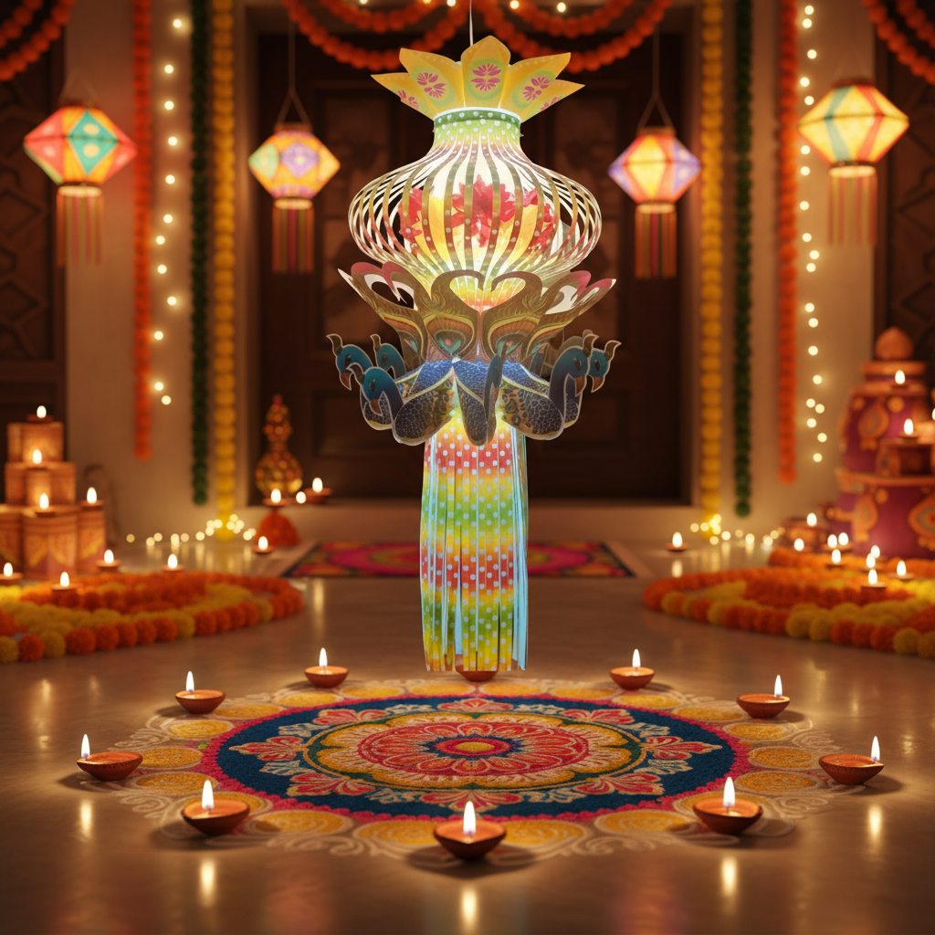 Lantern ALiLA ALiLa Akash Kandil For Diwali Balcony, Hanging Lantern For Home Living Room Festive Decor Decoration Lanterns Lantern