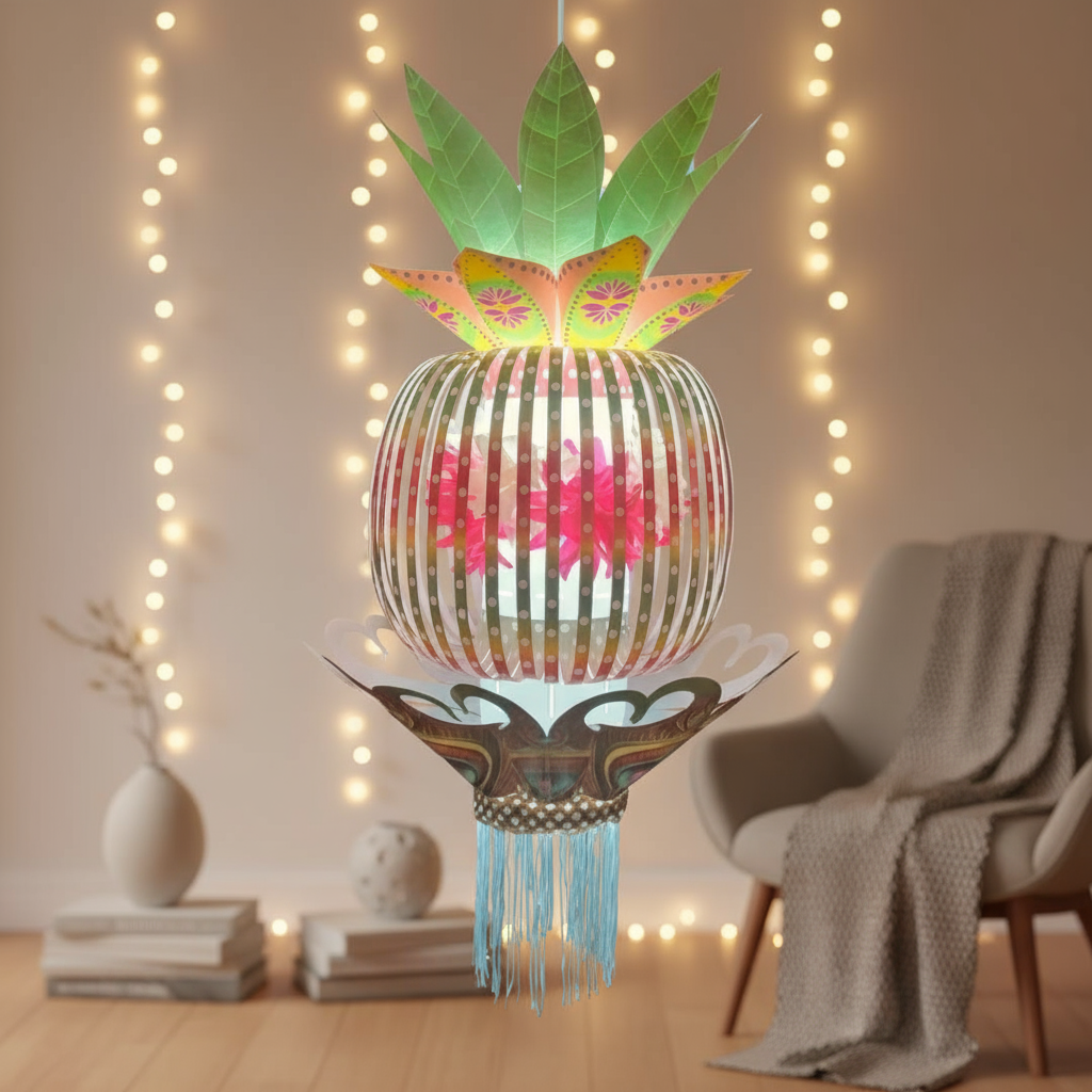 Lantern ALiLA ALiLa 3D Peacock Akash Kandil For Diwali Balcony, Hanging Lantern For Home Living Room Festive Decor Decoration Lanterns Lantern