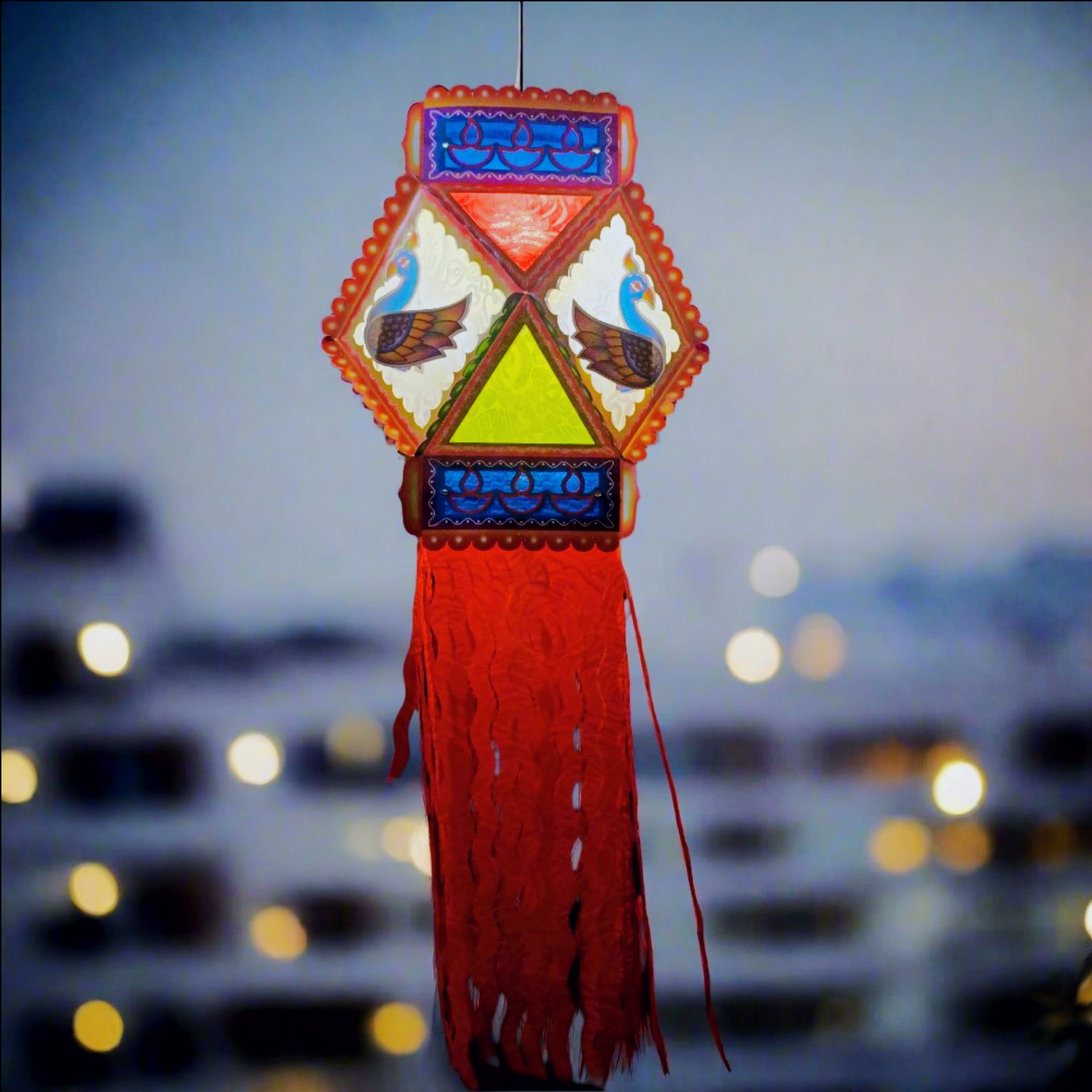 Lantern ALiLA ALiLa 3D Peacock Akash Kandil For Diwali Balcony, Hanging Lantern For Home Living Room Festive Decor Decoration Lanterns Lantern