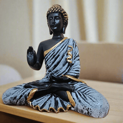 Meditating Buddha Statue Idol for Home Office Decoration & Gifting item Serenity and Spiritual Elegance, 8 Inches Height - ALiLA