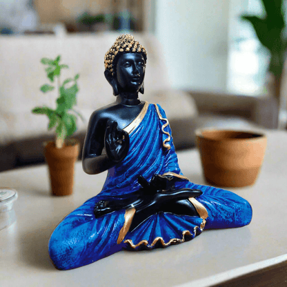 Meditating Buddha Statue Idol for Home Office Decoration & Gifting item Serenity and Spiritual Elegance, 8 Inches Height - ALiLA