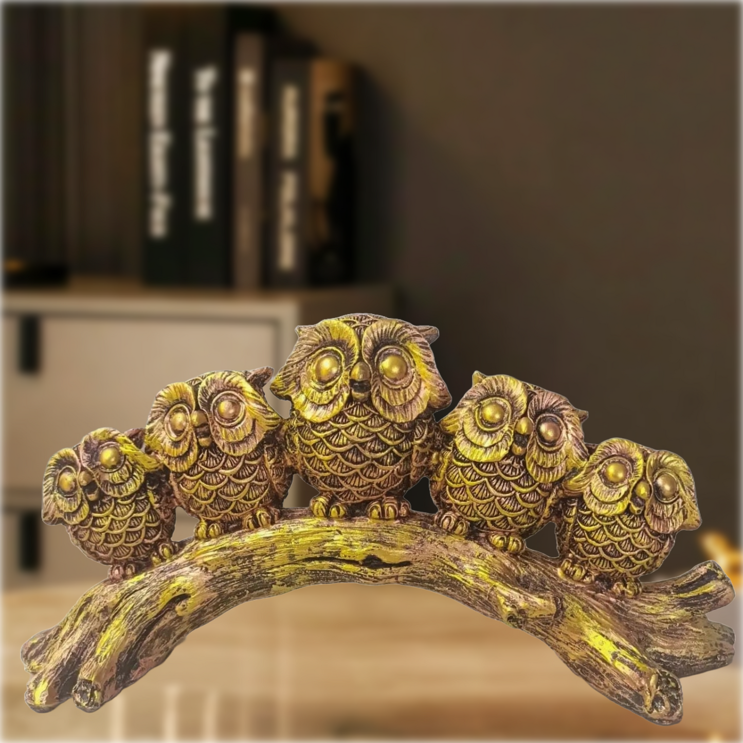 Statue ALiLA Whimsical Owls Sitting On Tree Log Statue Showpiece for Home Decoration & Gifting Statue