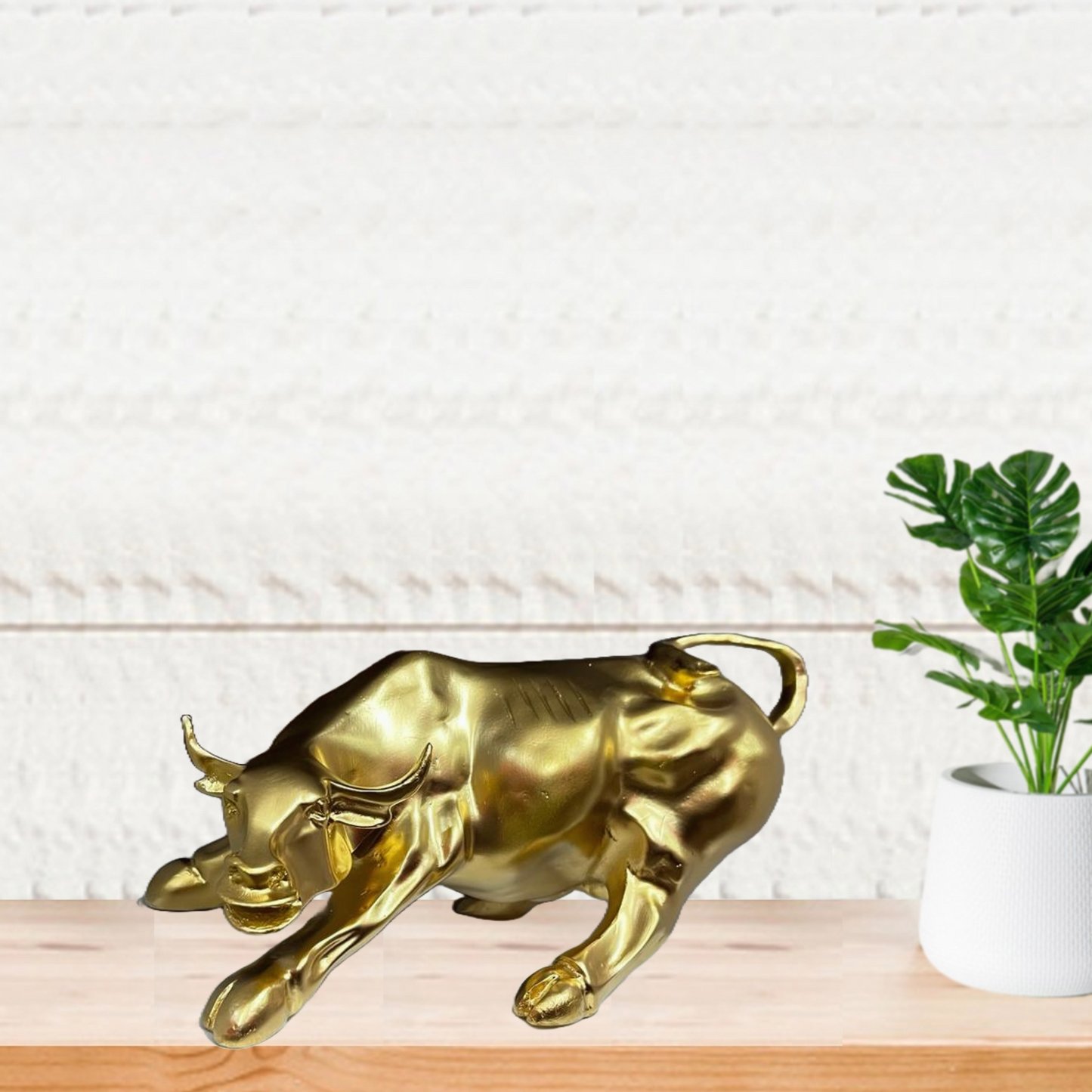 statue ALiLA Golden Bull Statue Showpiece Idol for Gifting & Home Office Desk Table Decoration, 7 Inch Height statue