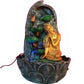 Water Fountain ALiLA Buddha Statue Waterfall Leaf Diya Fountain for Home Living Room Decoration Indoor/Outdoor Gifting item Water Fountain