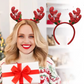 Christmas ALiLA New Winter Xmas Headbands Fashion Reindeer Horns Deer Christmas Head Hair Ears Sparkling Bands Decoration, Red Christmas