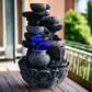 Water Fountain ALiLA ALiLa Water Fall Fountain with LED Lights Home Living Room Decor Table Top Indoor Decoration (LXBXH: 12x9x15 Inch) Water Fountain