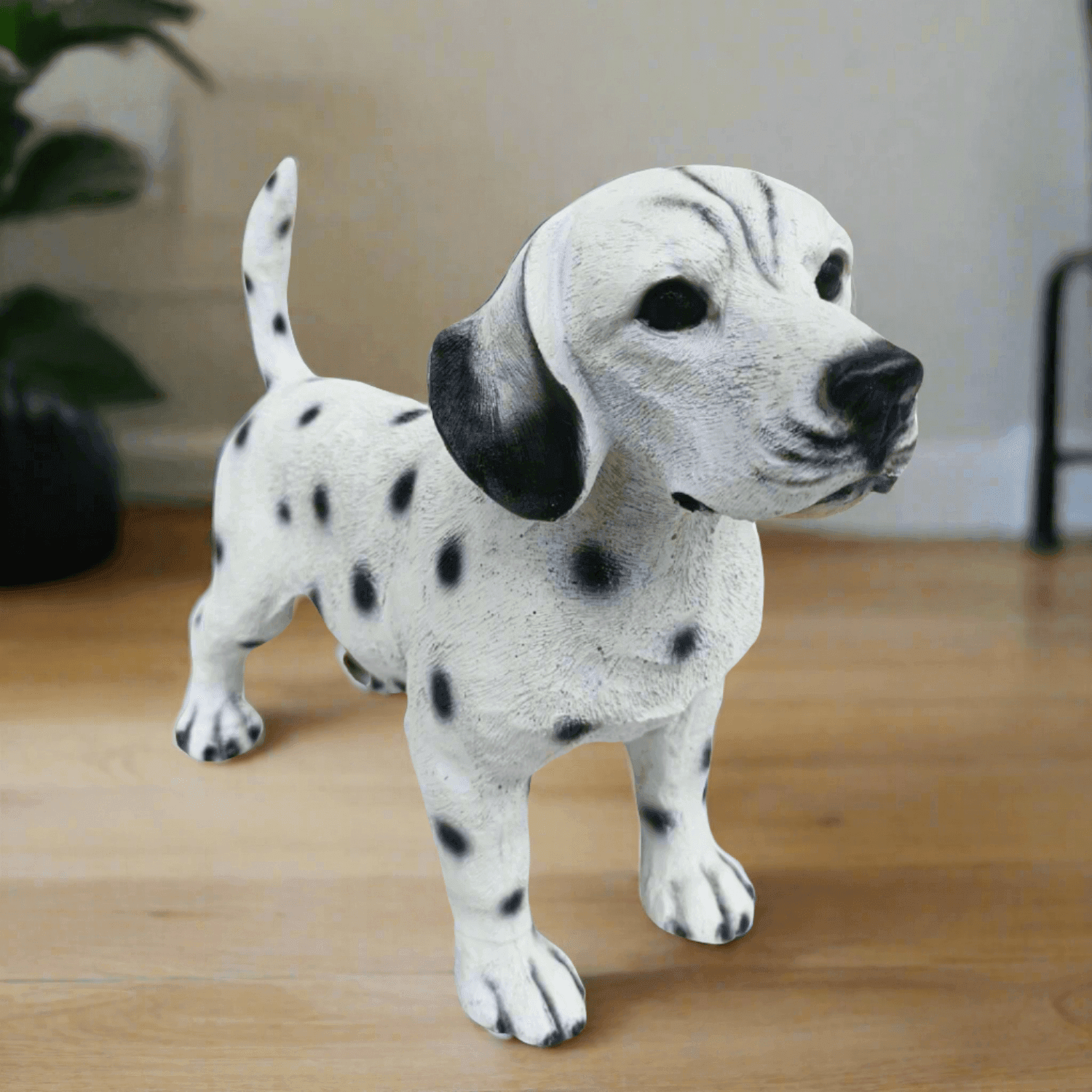 ALiLa White & Black Puppy Dog Statue Handcrafted Resin Figurine for Home Living Room Decor Decoration, 14 inches - ALiLA
