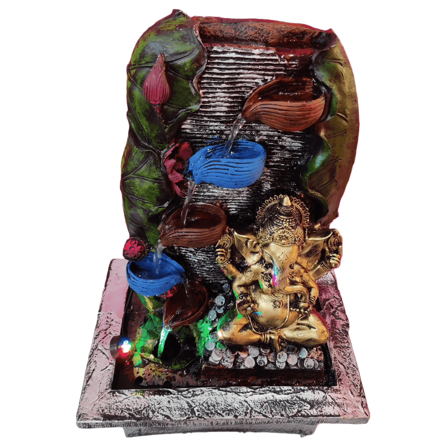 ALiLa Lord Ganesha Ganesh Ji Waterfall Water Fountain for Home Decor Living Room Indoor Outdoor Decoration Gifting Items, 23 inches / 57cm - ALiLA