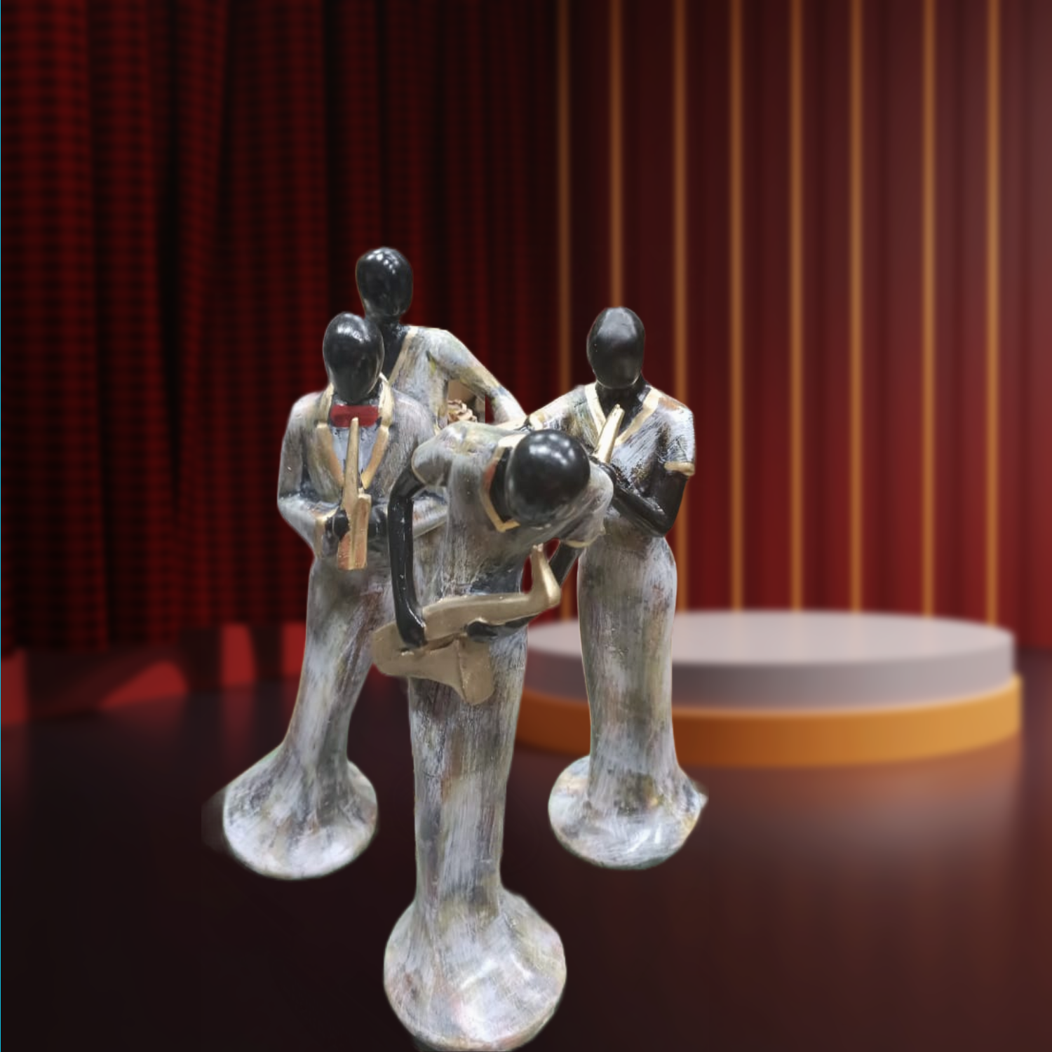 Statue ALiLA Musician Band Resin Human Statues, Ideal for Home Interior Decorative Showpiece Figurine, Set of 4 Statue