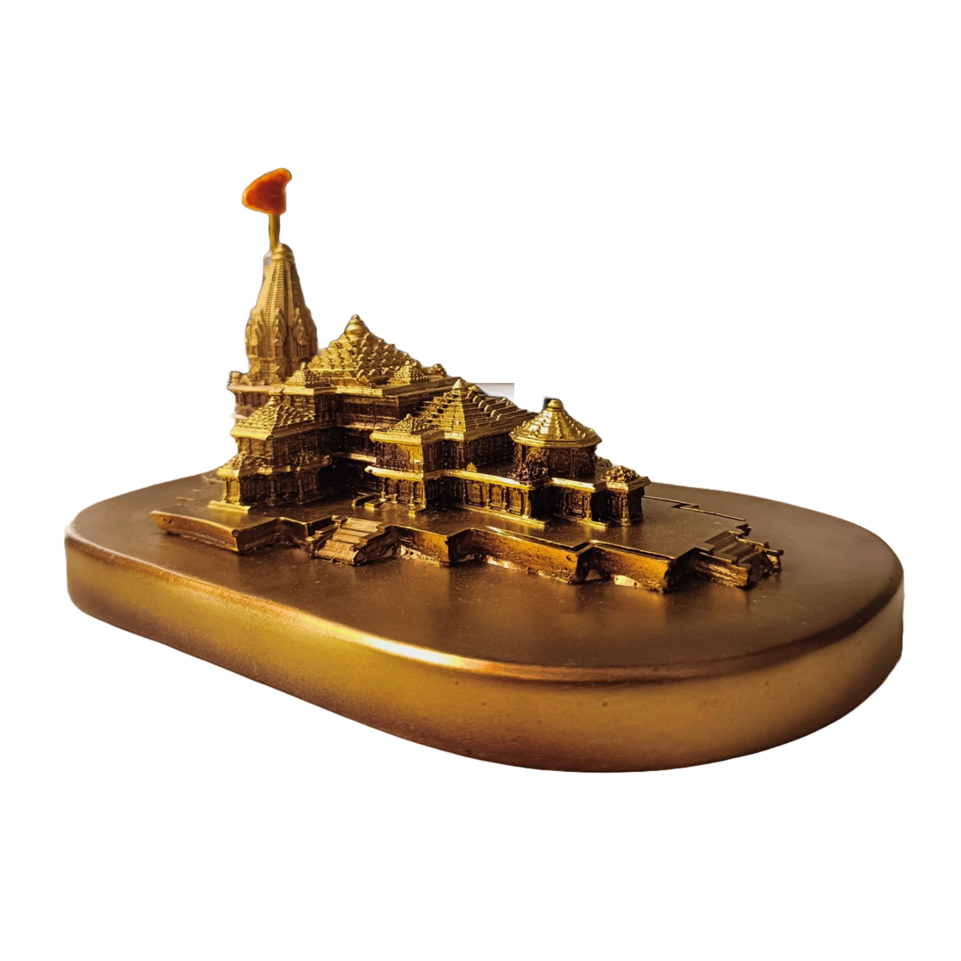 ALiLA Shri Ram Mandir Golden Ayodhya Model for Home Temple Pooja Decoration & Gifts, (LxWxH 6x5x3)
