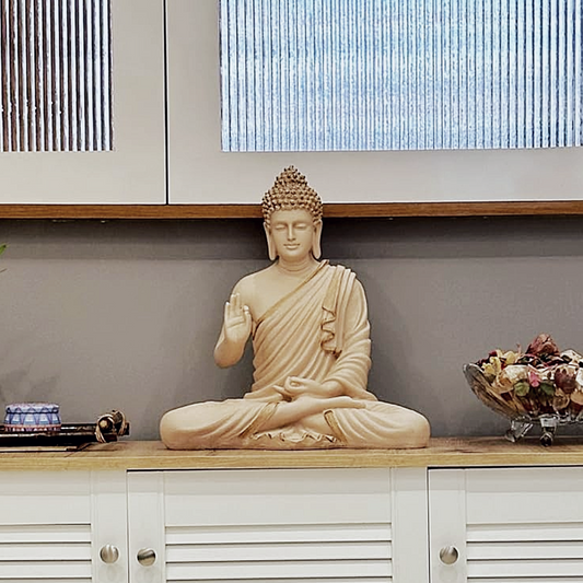 Statue ALiLA ALiLa Meditating Buddha Idol Vastu Statue Showpiece for Home Garden Living Room Decor Decoration Gift Gifting Items, 14 inches / 35cm / 1 Feet Statue