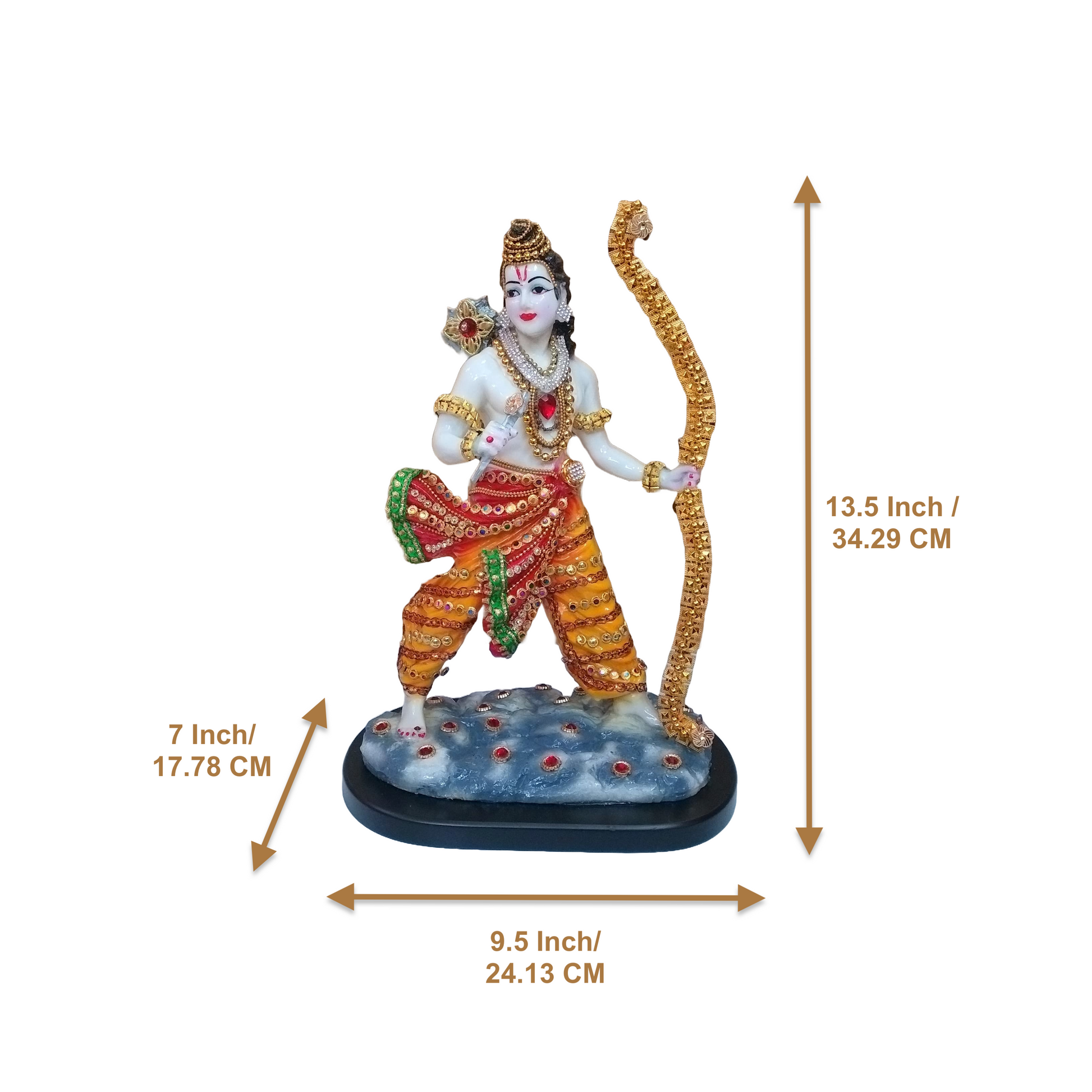 Statue ALiLA Copy of Shri Ram Rama Adipurusha God Idol Murti Statue for Home Ram Mandir Temple Pooja, 13.5 Inch Height Statue
