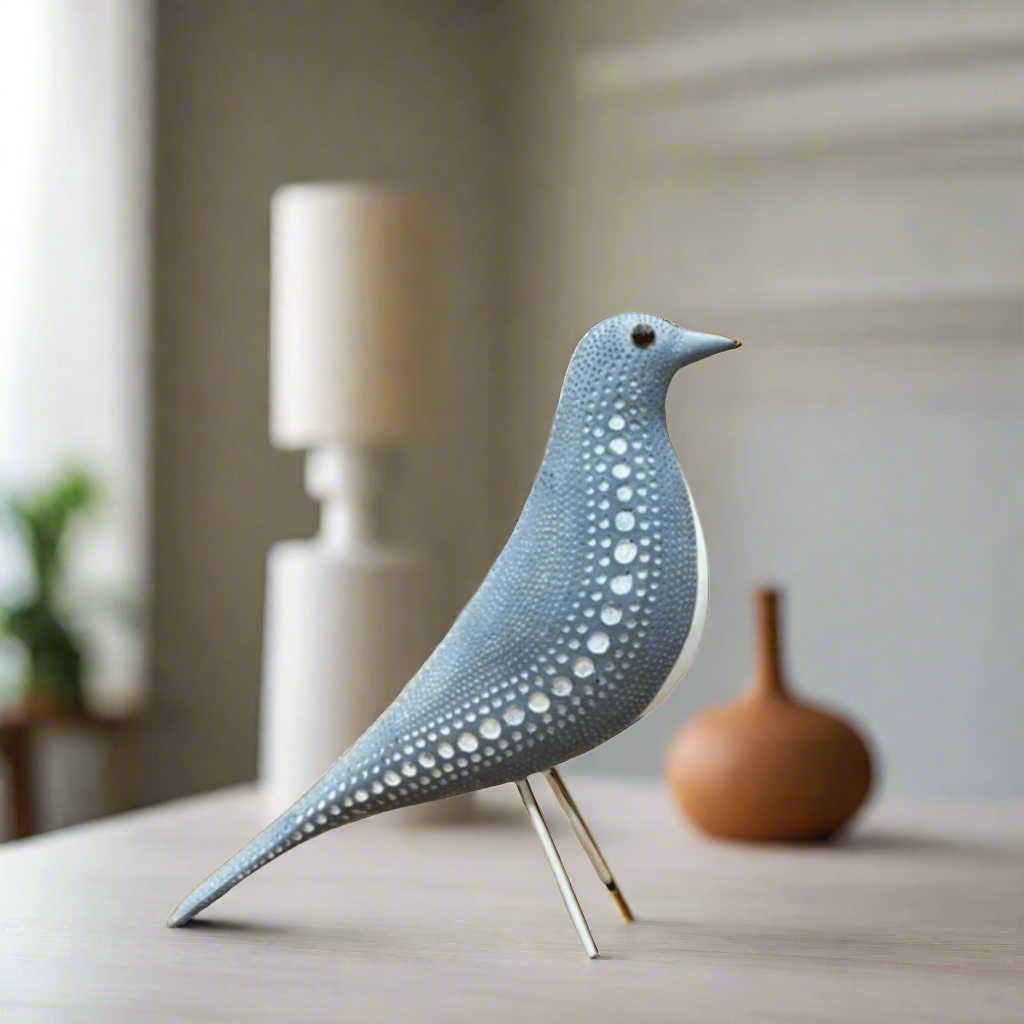 Statue ALiLA Love Bird Statue Figurine showpiece Idols For Home Kitchen Decor | Living Room, Bedroom, Office Desk, Cabinets, 10 inches, Grey Statue