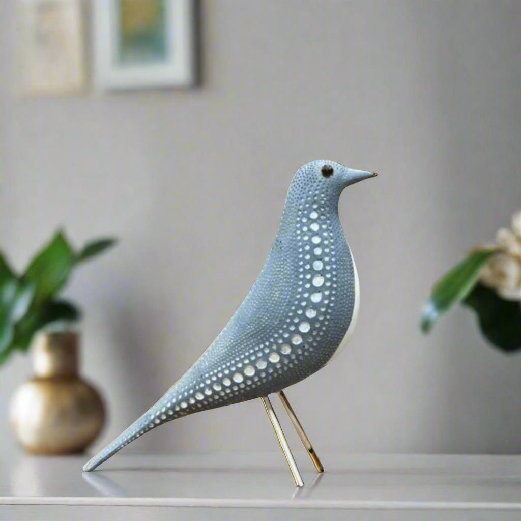 Statue ALiLA Love Bird Statue Figurine showpiece Idols For Home Kitchen Decor | Living Room, Bedroom, Office Desk, Cabinets, 10 inches, Grey Statue