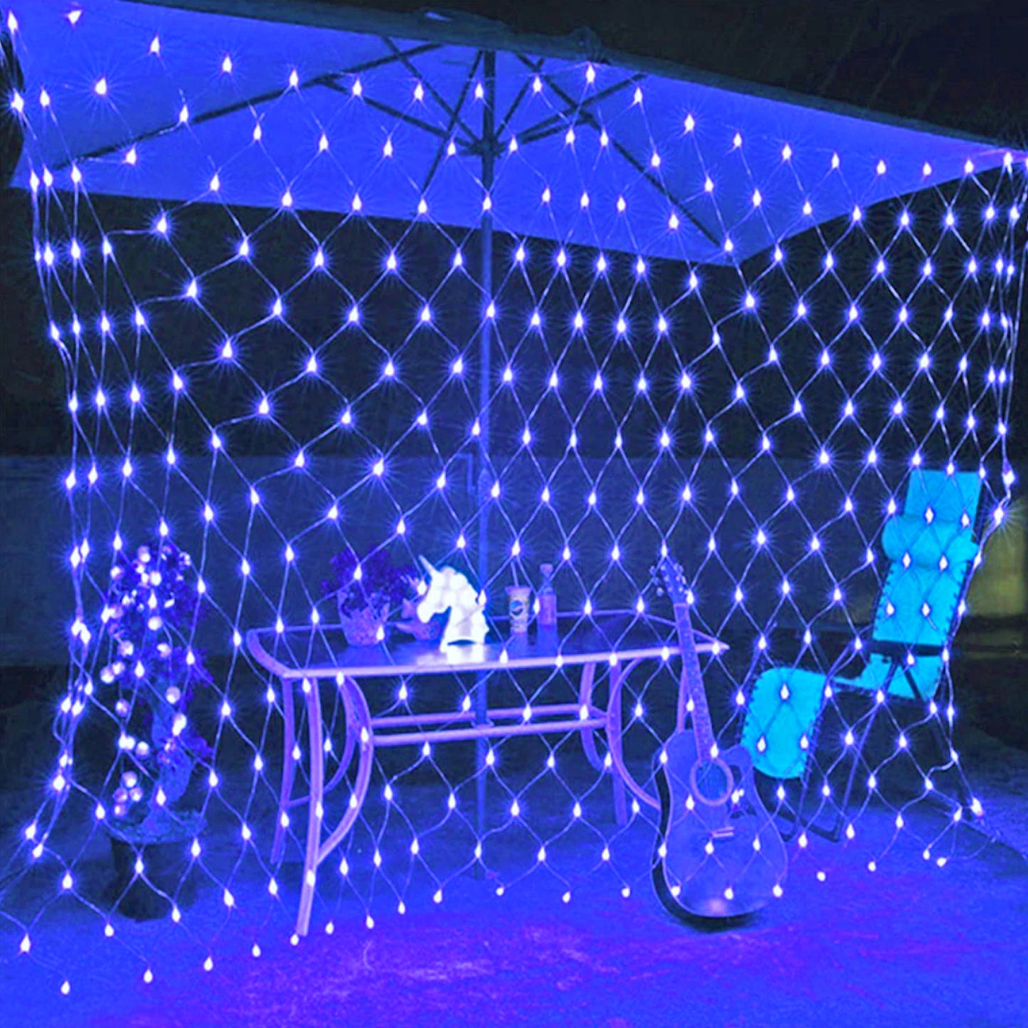 LED String Light ALiLA 300 LED Net Mesh Fairy String Light Still Effect Lighting 8x6 Foot for Diwali Decoration Backdrop Garden Tree Waterproof (Blue) LED String Light