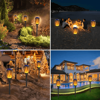 ALiLa Mashaal Flame Solar Lights Outdoor Waterproof Dancing Fire Torch Lantern Landscape Auto On/Off for Home Garden Balcony Decor Decoration Lighting - ALiLA