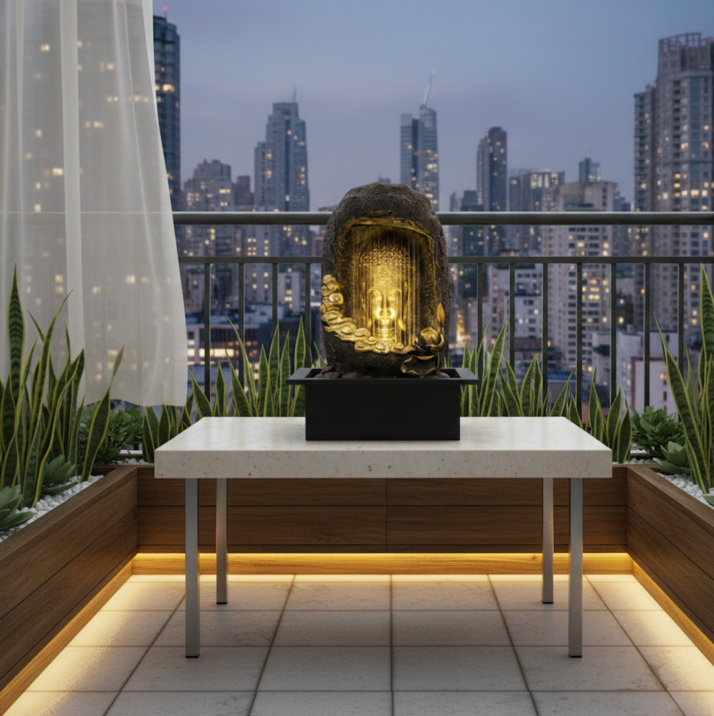 Water Fountain ALiLA ALiLa Buddha Statue Waterfall Fountain for Home Living Room Decoration Indoor/Outdoor Gifting item Water Fountain