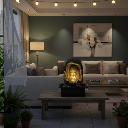 Water Fountain ALiLA ALiLa Buddha Statue Waterfall Fountain for Home Living Room Decoration Indoor/Outdoor Gifting item Water Fountain