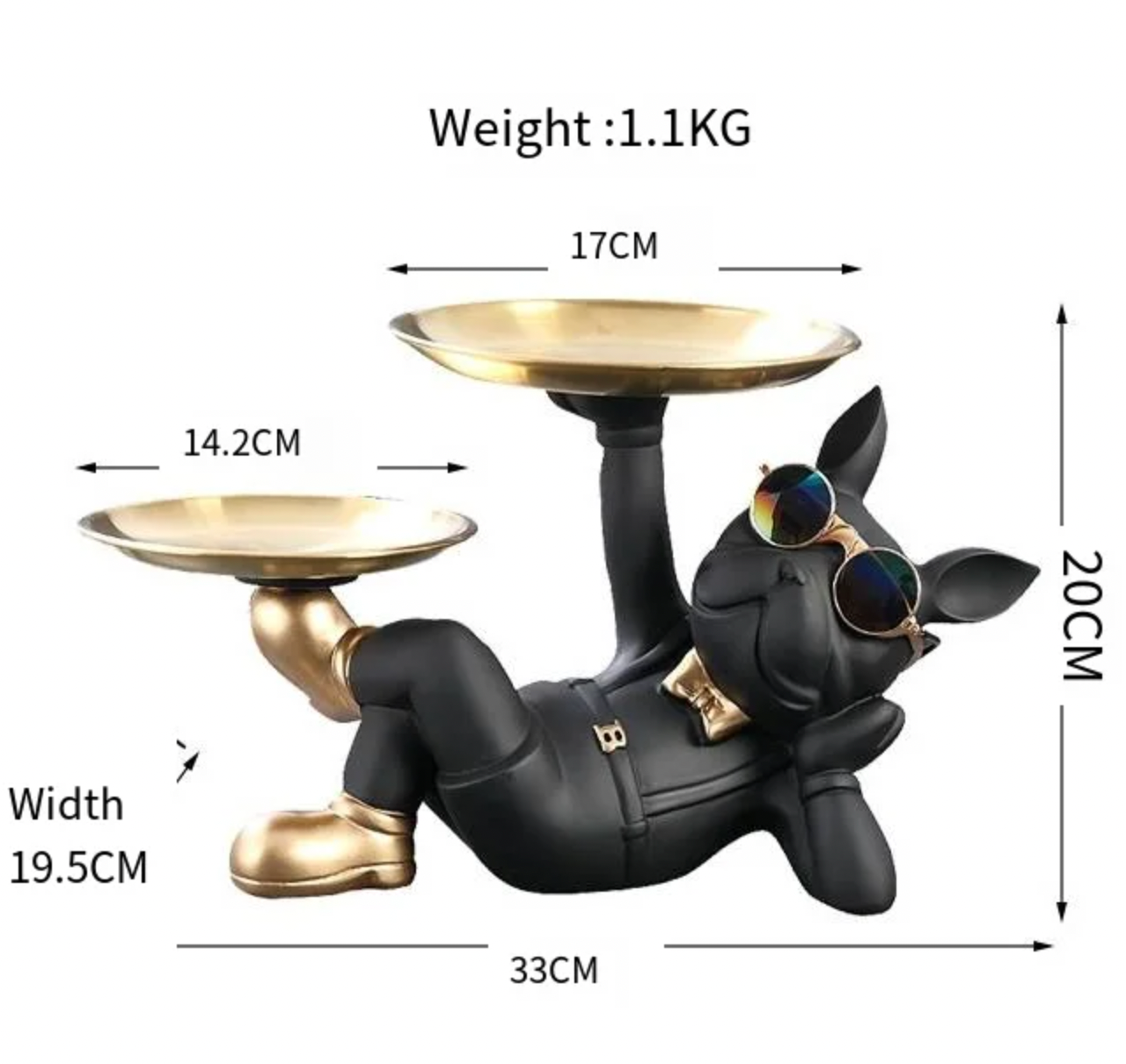 statue ALiLA Stylish Bartender Waiter Dog with Trays Statue Showpiece for Home Decoration and Gifting Item statue