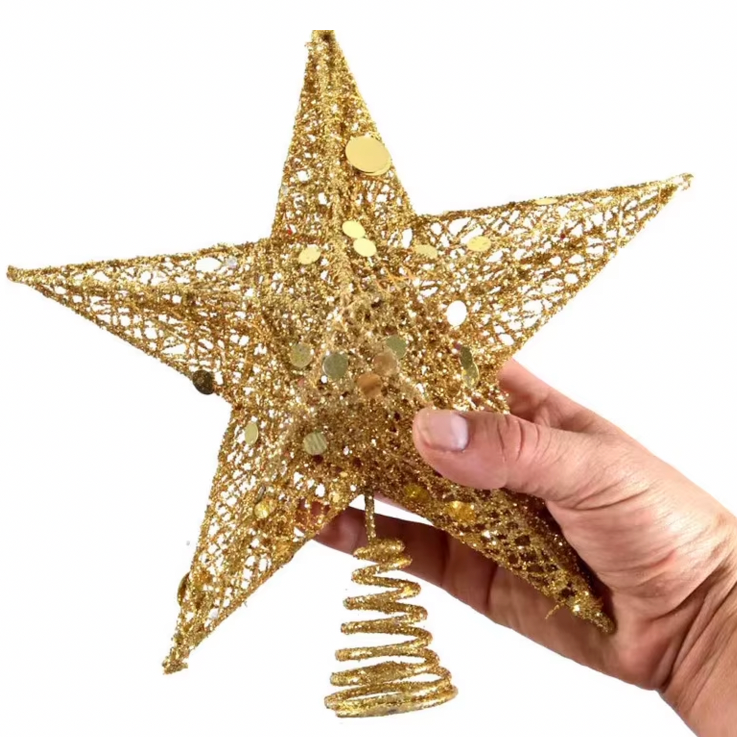 Christmas ALiLA Tree Top Hanging Star for Artificial Christmas Picks for Xmas Tree Topper Stars Decorations Hanging Ornaments, DIY Xmas Wreath, Crafts, Holiday and Home Decor, 9 Inches Christmas