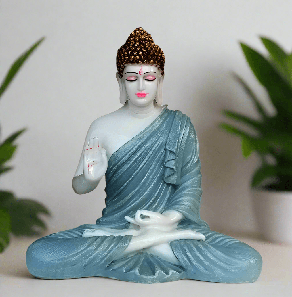 Big Size Meditating Buddha Idol Statue Showpiece for Home Garden Living Room Decoration Gifting Items, Height 14 inches / 35cm - ALiLA