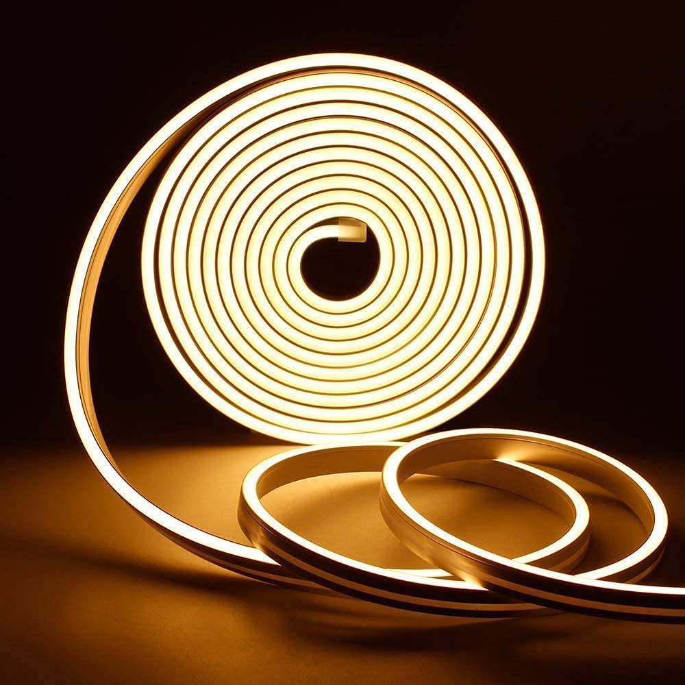 Rope Light ALiLA LED Neon Rope Light for Indoor Outdoor, Decorative, Diwali, Christmas, Festival, Cove, False Ceiling,Balcony,Entrance,Pillar with Direct Plug-in, 5 Meter, WarmWhite Rope Light