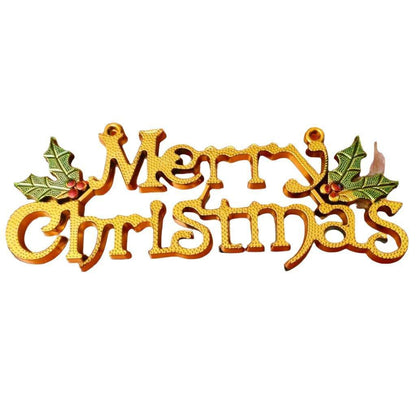 ALILA Merry Christmas Silver & Golden Tag for Xmas Pine Tree Hanging Decoration Banner Ornaments, 6 inches Wide, Set of 2 - ALiLA