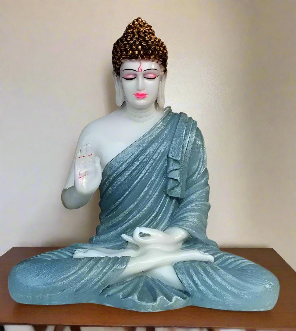 Big Size Meditating Buddha Idol Statue Showpiece for Home Garden Living Room Decoration Gifting Items, Height 14 inches / 35cm - ALiLA