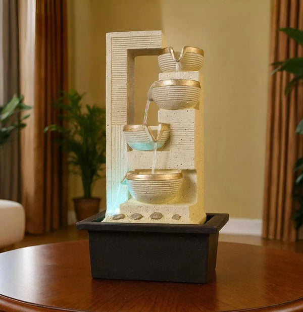 Water Fountain ALiLA ALiLa Diya Waterfall LED Fountain for Office, Table, Living Room, Lawn, Garden Decoration or Gifting item Water Fountain