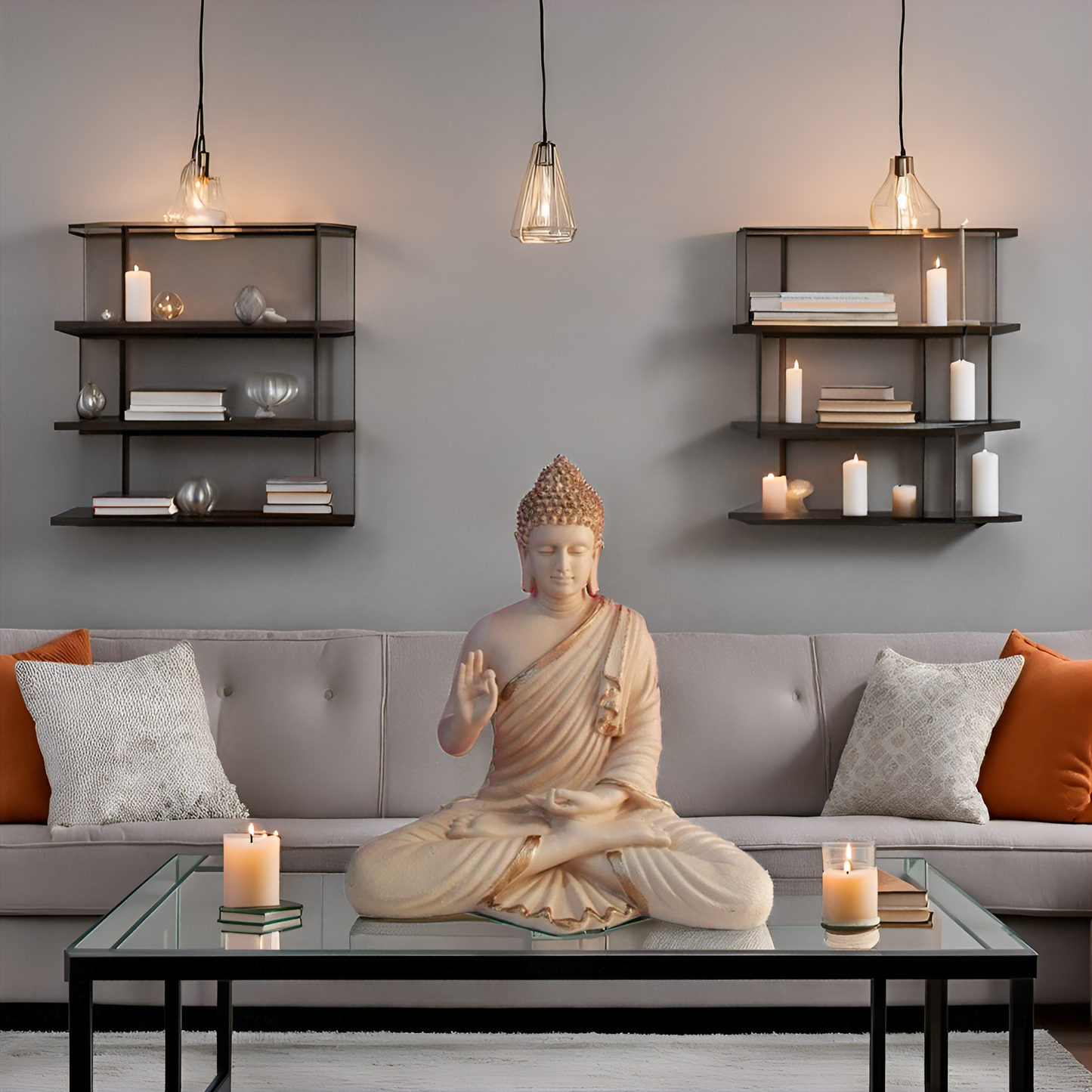 Statue ALiLA ALiLa Meditating Buddha Idol Vastu Statue Showpiece for Home Garden Living Room Decor Decoration Gift Gifting Items, 14 inches / 35cm / 1 Feet Statue