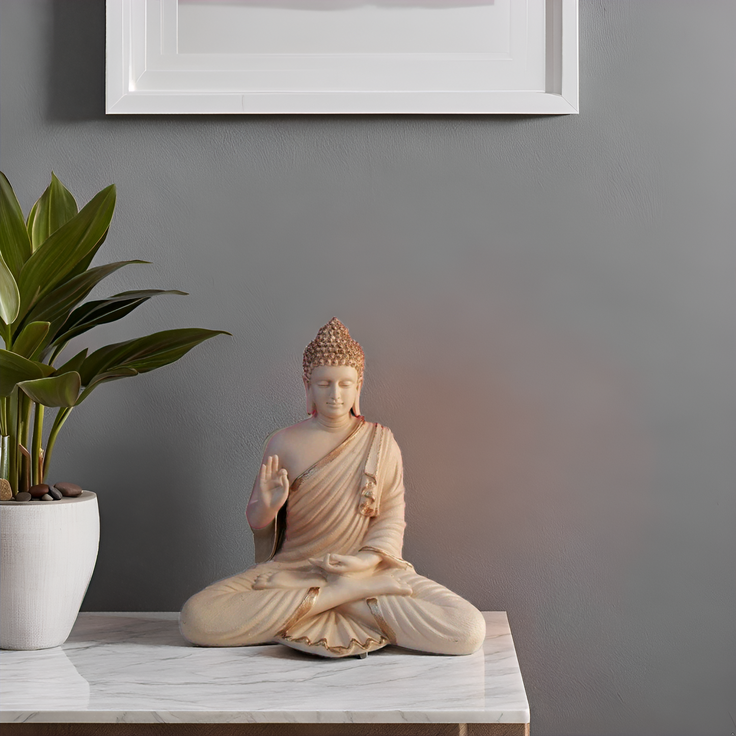 Statue ALiLA ALiLa Meditating Buddha Idol Vastu Statue Showpiece for Home Garden Living Room Decor Decoration Gift Gifting Items, 14 inches / 35cm / 1 Feet Statue