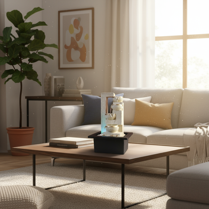 Water Fountain ALiLA ALiLa Diya Waterfall LED Fountain for Office, Table, Living Room, Lawn, Garden Decoration or Gifting item Water Fountain