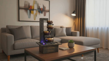 ALiLa Diya Waterfall LED Fountain for Office, Table, Living Room, Lawn, Garden Decoration or Gifting item