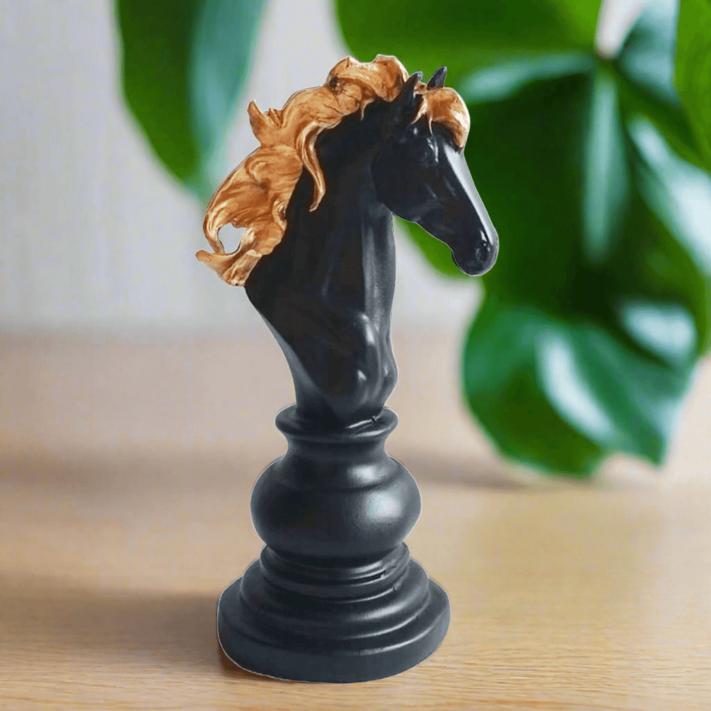 Statue ALiLA Exclusive Chess Horse Showpiece Polyresin Home Decoration Statue & Gifting item, 8 Inches Black Statue