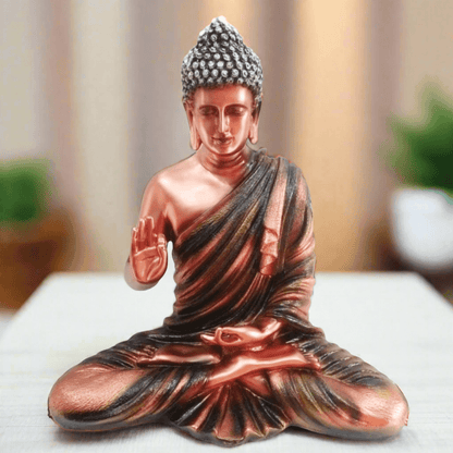ALiLa Big Size Meditating Copper Buddha Idol Vastu Statue Showpiece for Home Garden Living Room Decor Decoration Gift Gifting Items, 14 inches / 35cm / 1 Feet - ALiLA